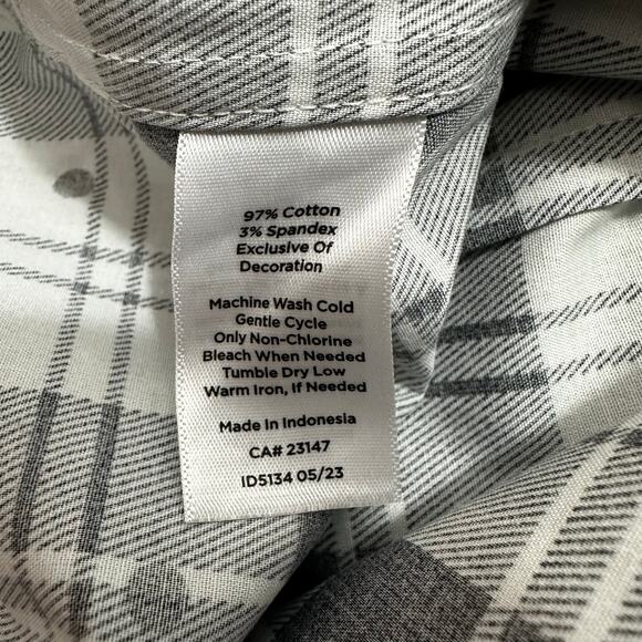 Talbots Plus Button Up Shirt Womens Plus Size 2X Black White Career Work Office - Picture 6 of 8